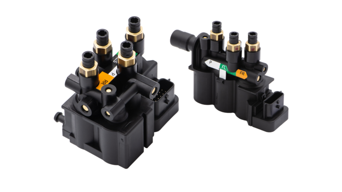 Produktfoto eines pneumatischen Magnetventilblocks von RAPA Automotive